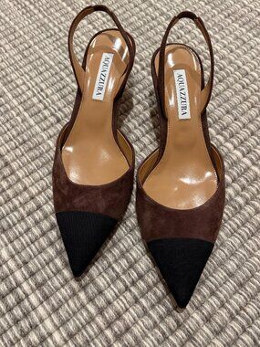 Aquazzura Suede Slingback Pumps